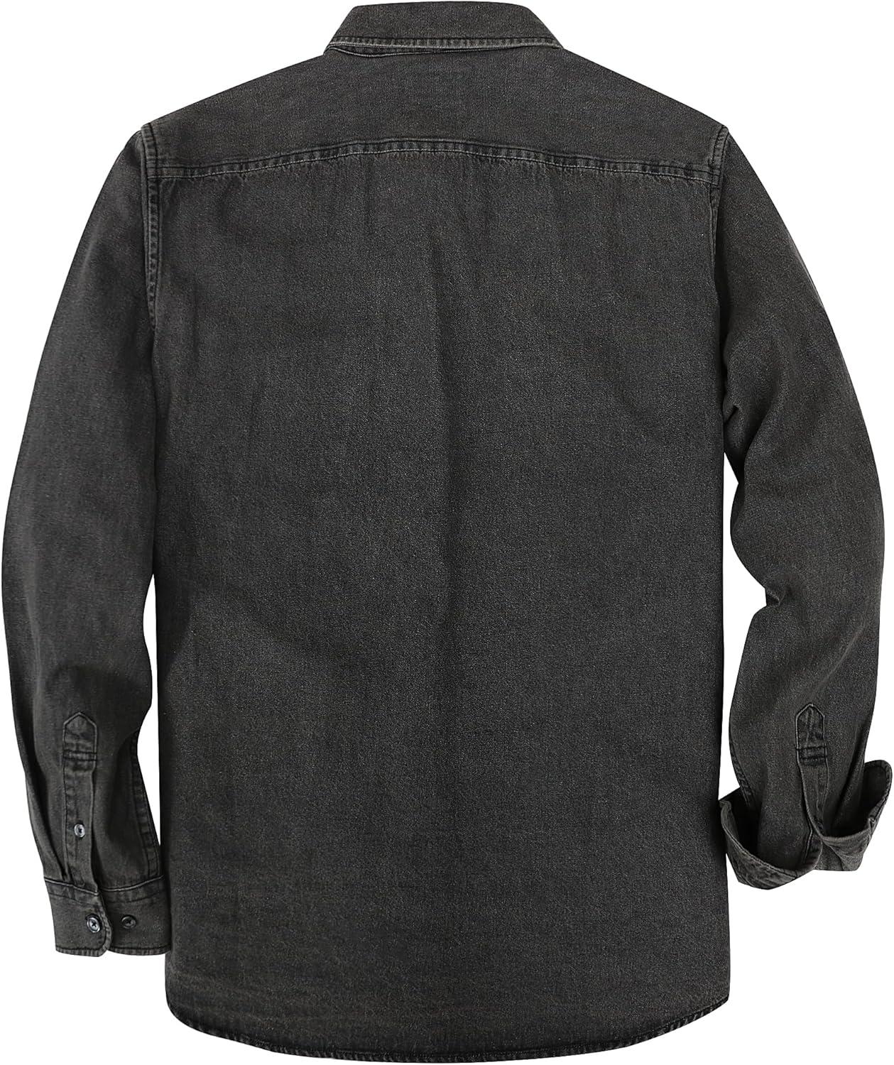 imageDubinik Mens Button Up Shirts Long Sleeve Casual Button Down Work Shirt Men Two Pocket Cotton with ComfortableDark Grey