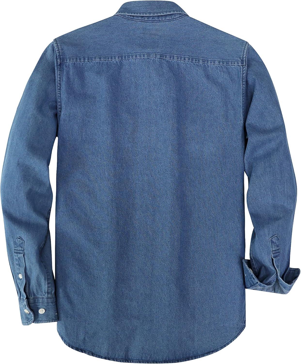 imageDubinik Mens Button Up Shirts Long Sleeve Casual Button Down Work Shirt Men Two Pocket Cotton with ComfortableLight Blue
