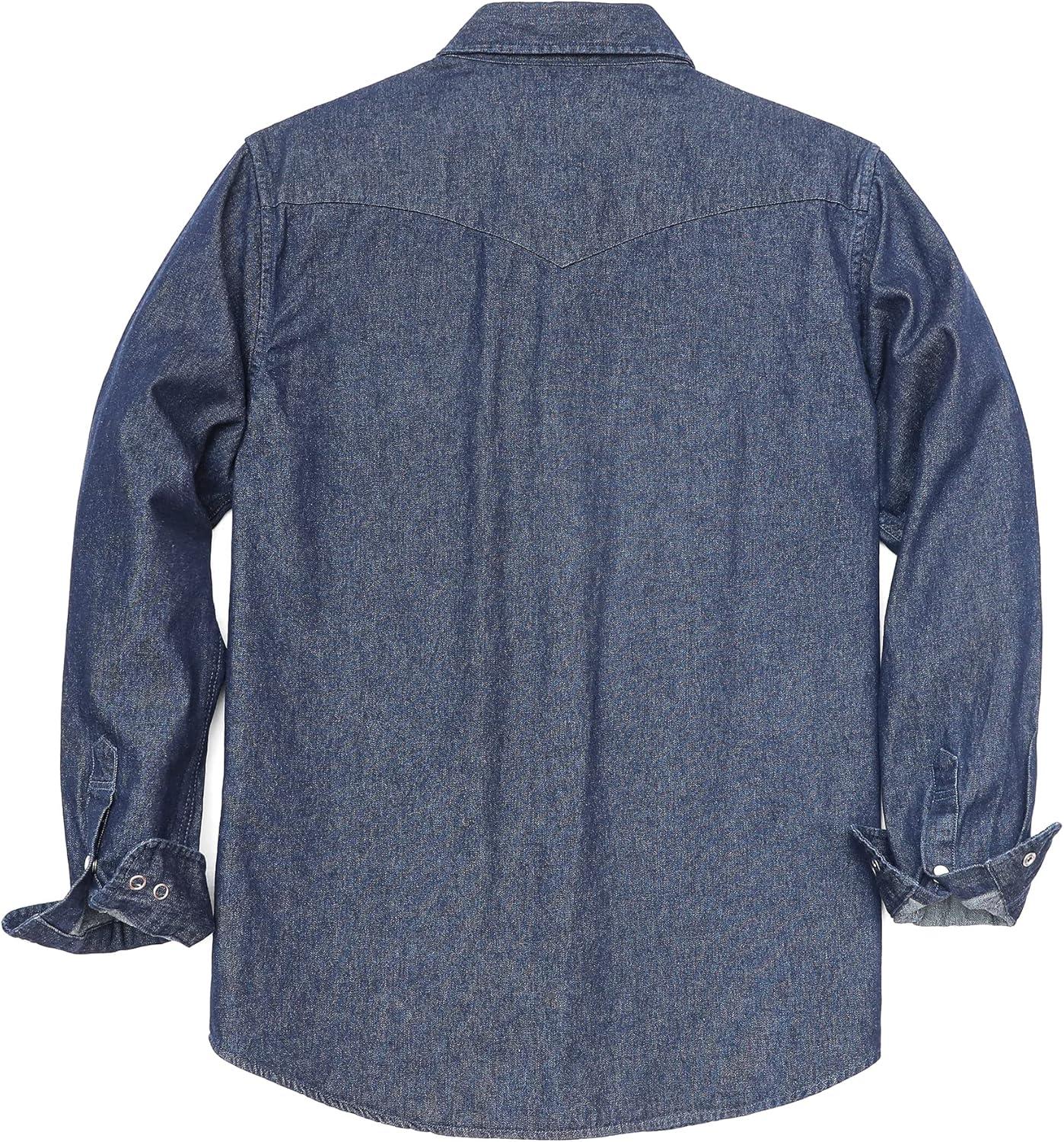 imageDubinik Mens Button Up Shirts Long Sleeve Casual Button Down Work Shirt Men Two Pocket Cotton with ComfortableSnap on Navy