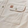 imageDubinik Mens Button Up Shirts Long Sleeve Casual Button Down Work Shirt Men Two Pocket Cotton with ComfortableKhaki Solid