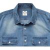 imageDubinik Mens Button Up Shirts Long Sleeve Casual Button Down Work Shirt Men Two Pocket Cotton with ComfortableLight Wash