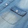 imageDubinik Mens Button Up Shirts Long Sleeve Casual Button Down Work Shirt Men Two Pocket Cotton with ComfortableLight Wash