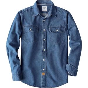 imageDubinik Mens Button Up Shirts Long Sleeve Casual Button Down Work Shirt Men Two Pocket Cotton with ComfortableFaded Blue