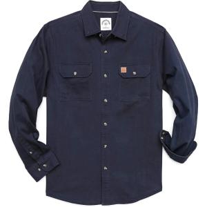 imageDubinik Mens Button Up Shirts Long Sleeve Casual Button Down Work Shirt Men Two Pocket Cotton with ComfortableNavy Solid