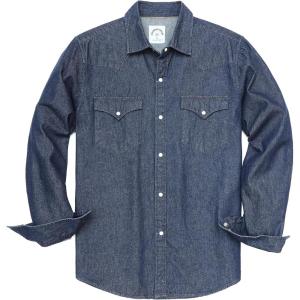 imageDubinik Mens Button Up Shirts Long Sleeve Casual Button Down Work Shirt Men Two Pocket Cotton with ComfortableSnap on Navy