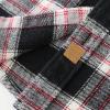 imageDubinik 13oz Ultra Heavyweight Mens Flannel Shirts Long Sleeve Casual Button Down Pocket Soft Warm Cotton ShirtBlack White and Red