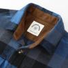 imageDubinik 13oz Ultra Heavyweight Mens Flannel Shirts Long Sleeve Casual Button Down Pocket Soft Warm Cotton ShirtBlue Grey and Black