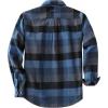 imageDubinik 13oz Ultra Heavyweight Mens Flannel Shirts Long Sleeve Casual Button Down Pocket Soft Warm Cotton ShirtBlue Grey and Black