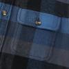 imageDubinik 13oz Ultra Heavyweight Mens Flannel Shirts Long Sleeve Casual Button Down Pocket Soft Warm Cotton ShirtBlue Grey and Black