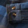 imageDubinik 13oz Ultra Heavyweight Mens Flannel Shirts Long Sleeve Casual Button Down Pocket Soft Warm Cotton ShirtBlue Grey and Black