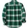 imageDubinik 13oz Ultra Heavyweight Mens Flannel Shirts Long Sleeve Casual Button Down Pocket Soft Warm Cotton ShirtGreen and White