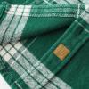 imageDubinik 13oz Ultra Heavyweight Mens Flannel Shirts Long Sleeve Casual Button Down Pocket Soft Warm Cotton ShirtGreen and White