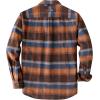 imageDubinik 13oz Ultra Heavyweight Mens Flannel Shirts Long Sleeve Casual Button Down Pocket Soft Warm Cotton ShirtOrange Brown and Blue