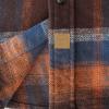 imageDubinik 13oz Ultra Heavyweight Mens Flannel Shirts Long Sleeve Casual Button Down Pocket Soft Warm Cotton ShirtOrange Brown and Blue