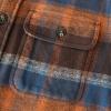 imageDubinik 13oz Ultra Heavyweight Mens Flannel Shirts Long Sleeve Casual Button Down Pocket Soft Warm Cotton ShirtOrange Brown and Blue