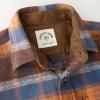 imageDubinik 13oz Ultra Heavyweight Mens Flannel Shirts Long Sleeve Casual Button Down Pocket Soft Warm Cotton ShirtOrange Brown and Blue