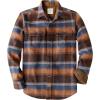 imageDubinik 13oz Ultra Heavyweight Mens Flannel Shirts Long Sleeve Casual Button Down Pocket Soft Warm Cotton ShirtOrange Brown and Blue