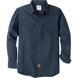 imageDubinik 7oz Mens Button Up Shirts Long Sleeve Casual Button Down Shirt Men Vintage 2 Pocket Sturdy StretchNavy Blue 056