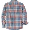 imageDubinik Flannel Shirt for Men Plaid Mens Button Down Long Sleeve Shirts Cotton CasualA Sky Blue and Orange