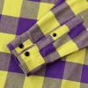 imageDubinik Flannel Shirt for Men Plaid Mens Button Down Long Sleeve Shirts Cotton CasualA Violet Yellow