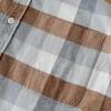 imageDubinik Flannel Shirt for Men Plaid Mens Button Down Long Sleeve Shirts Cotton CasualA White Gray Tan