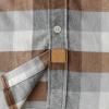 imageDubinik Flannel Shirt for Men Plaid Mens Button Down Long Sleeve Shirts Cotton CasualA White Gray Tan