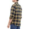 imageDubinik Flannel Shirt for Men Plaid Mens Button Down Long Sleeve Shirts Cotton CasualNavy Yellow