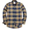 imageDubinik Flannel Shirt for Men Plaid Mens Button Down Long Sleeve Shirts Cotton CasualNavy Yellow