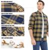 imageDubinik Flannel Shirt for Men Plaid Mens Button Down Long Sleeve Shirts Cotton CasualNavy Yellow