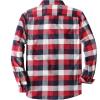 imageDubinik Flannel Shirt for Men Plaid Mens Button Down Long Sleeve Shirts Cotton CasualRed Navy Blue White