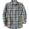 imageDubinik Flannel Shirt for Men Plaid Mens Button Down Long Sleeve Shirts Cotton CasualA Blue and Khaki Plaid