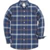 imageDubinik Flannel Shirt for Men Plaid Mens Button Down Long Sleeve Shirts Cotton CasualNavy Blue White