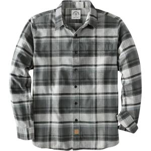 imageDubinik Flannel Shirt for Men Plaid Mens Button Down Long Sleeve Shirts Cotton CasualA Dark Grey and White