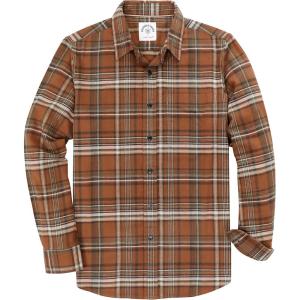 imageDubinik Flannel Shirt for Men Plaid Mens Button Down Long Sleeve Shirts Cotton CasualA Plaid Barnwood