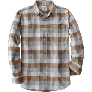 imageDubinik Flannel Shirt for Men Plaid Mens Button Down Long Sleeve Shirts Cotton CasualA White Gray Tan