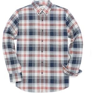 imageDubinik Flannel Shirt for Men Plaid Mens Button Down Long Sleeve Shirts Cotton CasualBlack Beige Orange