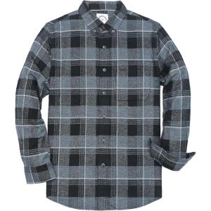 imageDubinik Flannel Shirt for Men Plaid Mens Button Down Long Sleeve Shirts Cotton CasualBlack Grey