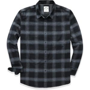 imageDubinik Flannel Shirt for Men Plaid Mens Button Down Long Sleeve Shirts Cotton CasualBlack Ombre