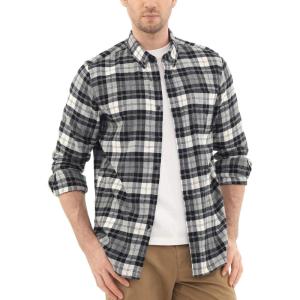 imageDubinik Flannel Shirt for Men Plaid Mens Button Down Long Sleeve Shirts Cotton CasualBlack White