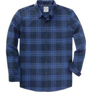 imageDubinik Flannel Shirt for Men Plaid Mens Button Down Long Sleeve Shirts Cotton CasualBlue Navy