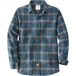 imageDubinik Flannel Shirt for Men Plaid Mens Button Down Long Sleeve Shirts Cotton CasualBlue and Orange