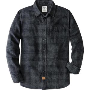 imageDubinik Flannel Shirt for Men Plaid Mens Button Down Long Sleeve Shirts Cotton CasualGrey Black