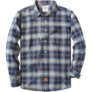 imageDubinik Flannel Shirt for Men Plaid Mens Button Down Long Sleeve Shirts Cotton CasualNavy Blue Orange