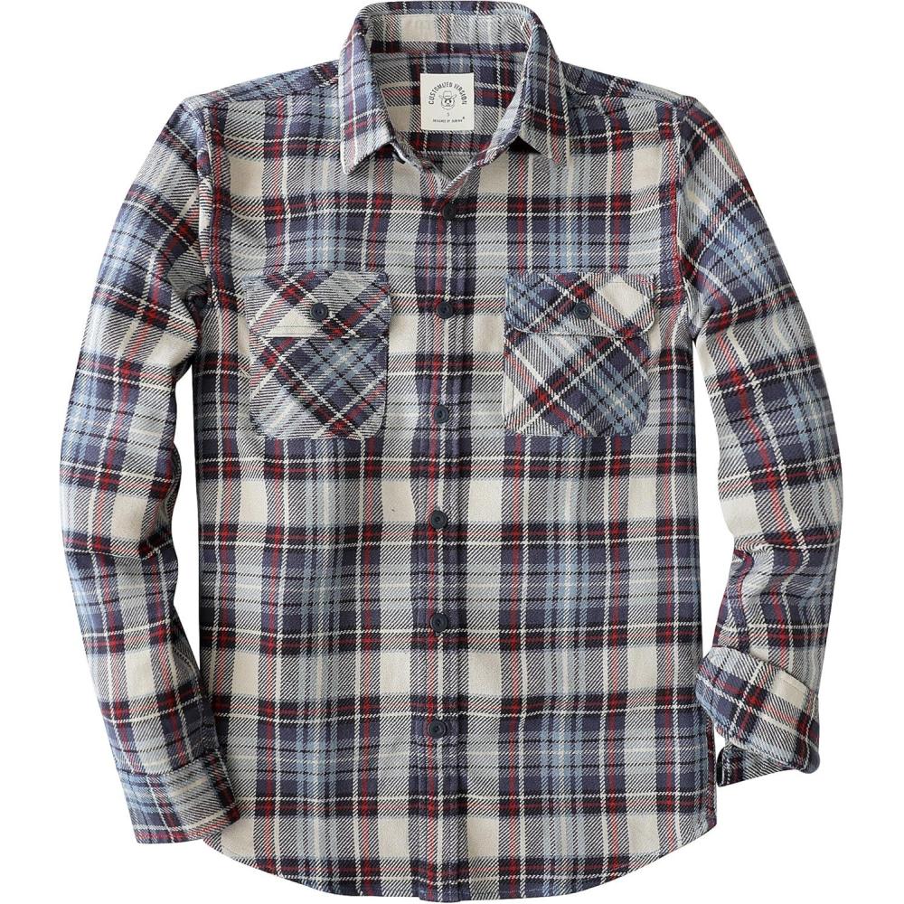 imageDubinik Flannel Shirt for Men 100 Cotton Mens Flannel Shirts Long Sleeve Plaid Soft Casual Button Down Shirt MenBeige Blue 9999