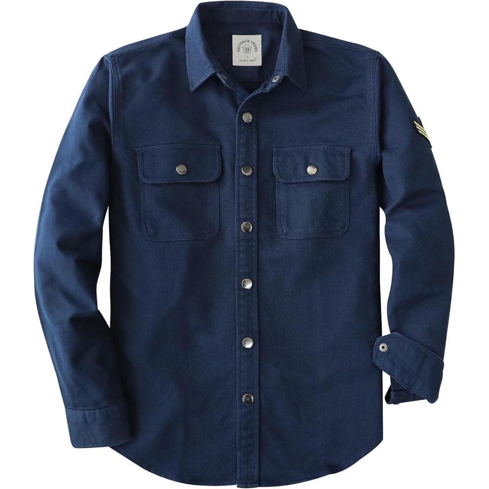 imageDubinik Flannel Shirt for Men 100 Cotton Mens Flannel Shirts Long Sleeve Plaid Soft Casual Button Down Shirt MenBlue