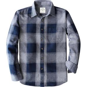 imageDubinik Flannel Shirt for Men 100 Cotton Mens Flannel Shirts Long Sleeve Plaid Soft Casual Button Down Shirt MenBlue Grey