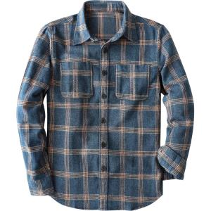 imageDubinik Flannel Shirt for Men 100 Cotton Mens Flannel Shirts Long Sleeve Plaid Soft Casual Button Down Shirt MenYellow Blue