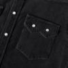 image:imageDubinik Corduroy Jacket Men 2 Pockets Casual Cotton Pearl Snap Western Work Shirts Vintage Long SleeveBlack