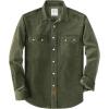 image:imageDubinik Corduroy Jacket Men 2 Pockets Casual Cotton Pearl Snap Western Work Shirts Vintage Long SleeveArmy Green