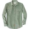 image:imageDubinik 10 oz Ultra Heavyweight Corduroy Pearl Snap Shirt Men Western Vintage Jacket Long Sleeve Casual Cotton 2 PocketsLight Green